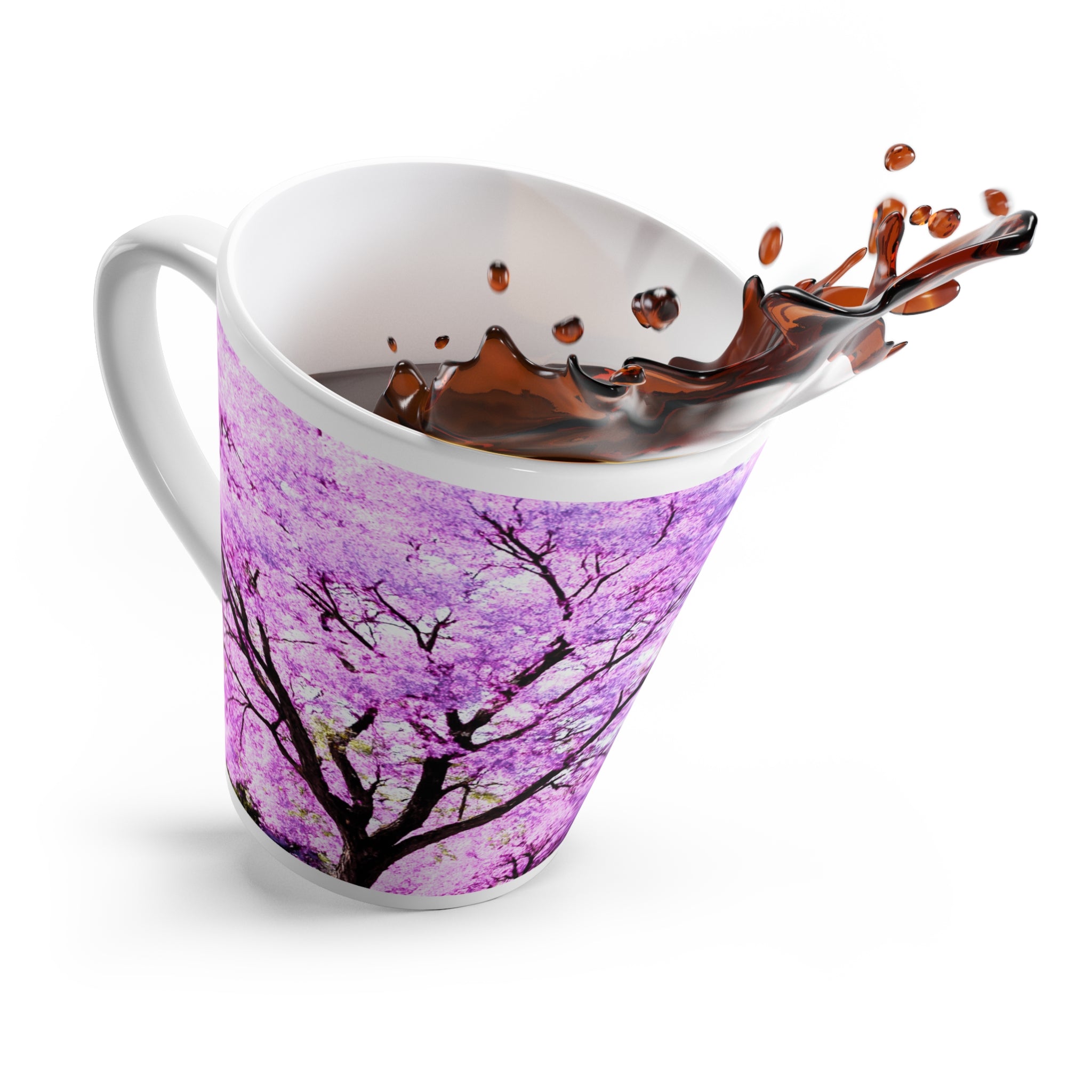 Asmara Jacaranda Latte Mug — Floral Coffee Cup Inspired by Asmara