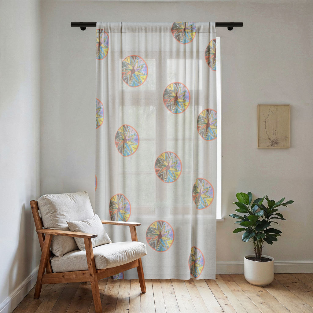 Sheer Window Curtain — Vibrant Cultural Home Drapery