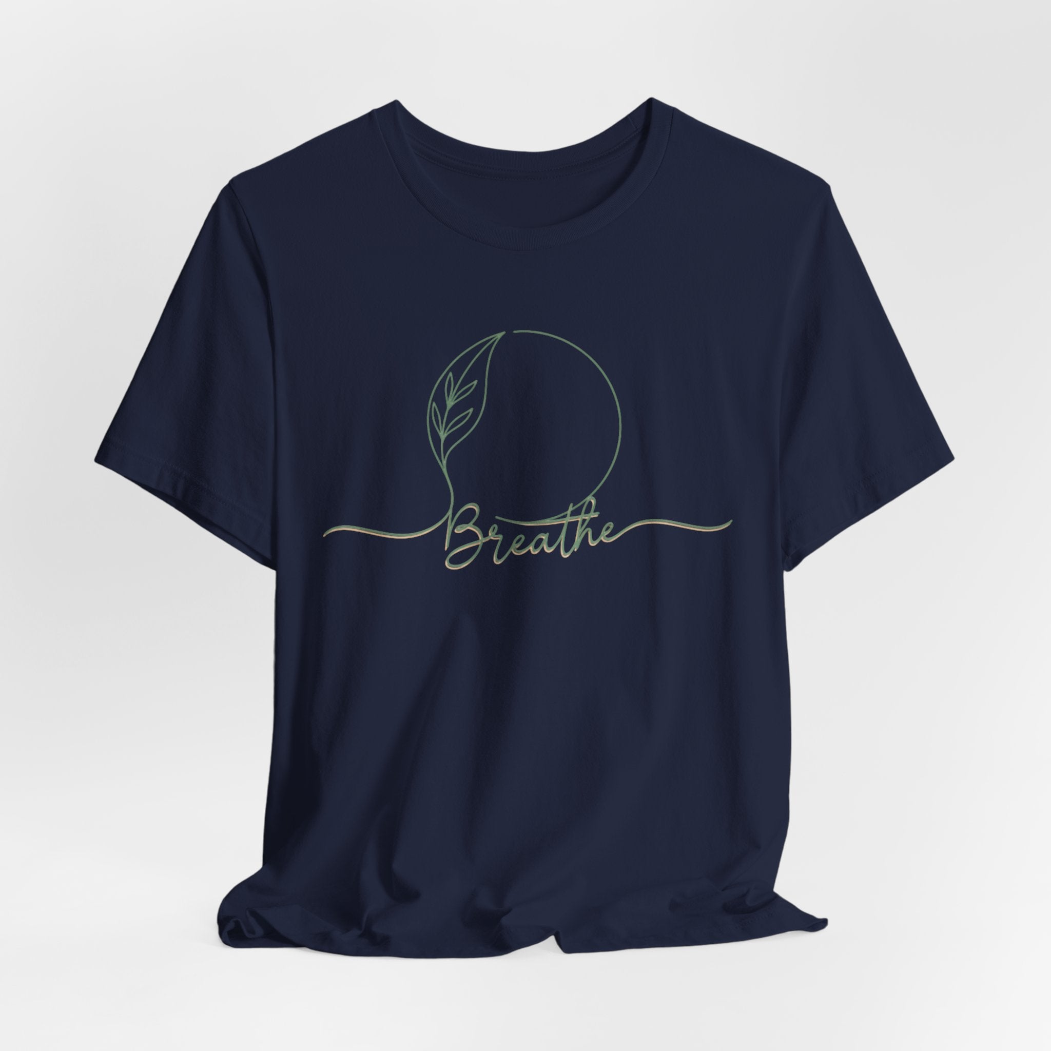ZEMA Minimalist “Breathe” tee | nature symbols, calming mindfulness T-shirt