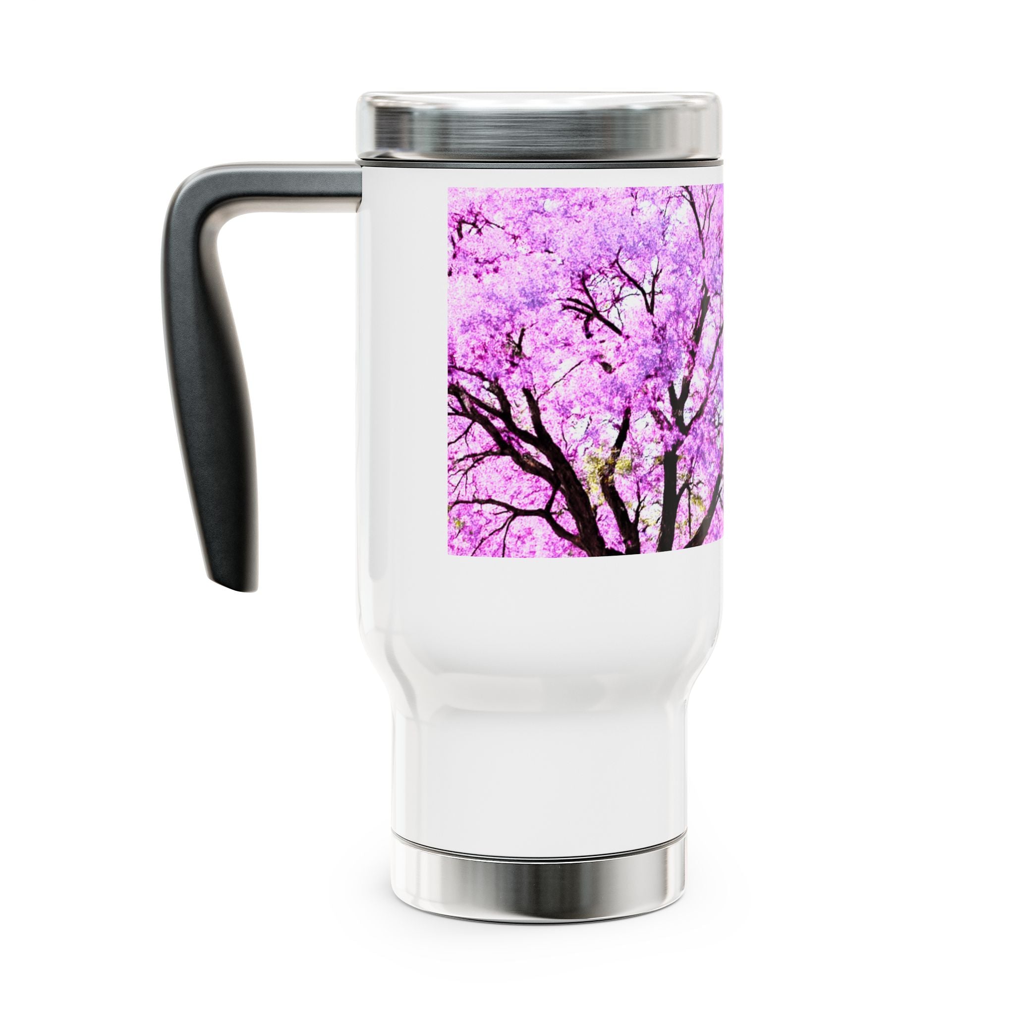 Asmara Jacaranda Stainless Steel Travel Mug — 14oz Handled Travel Cup