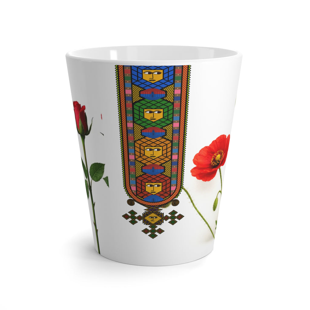 Floral Latte Mug — Wildflower & Rose Botanical Coffee Cup