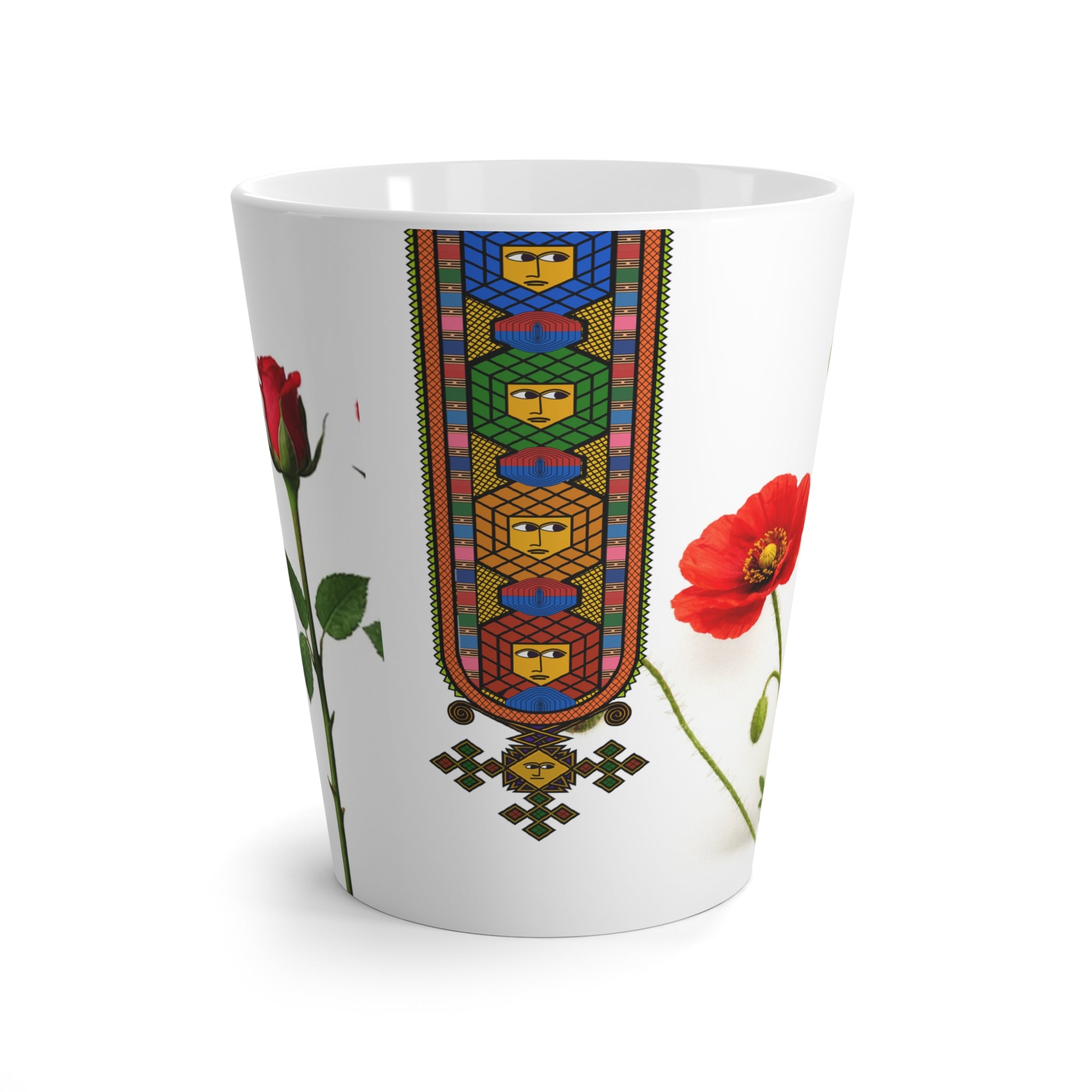 Floral Latte Mug — Wildflower & Rose Botanical Coffee Cup