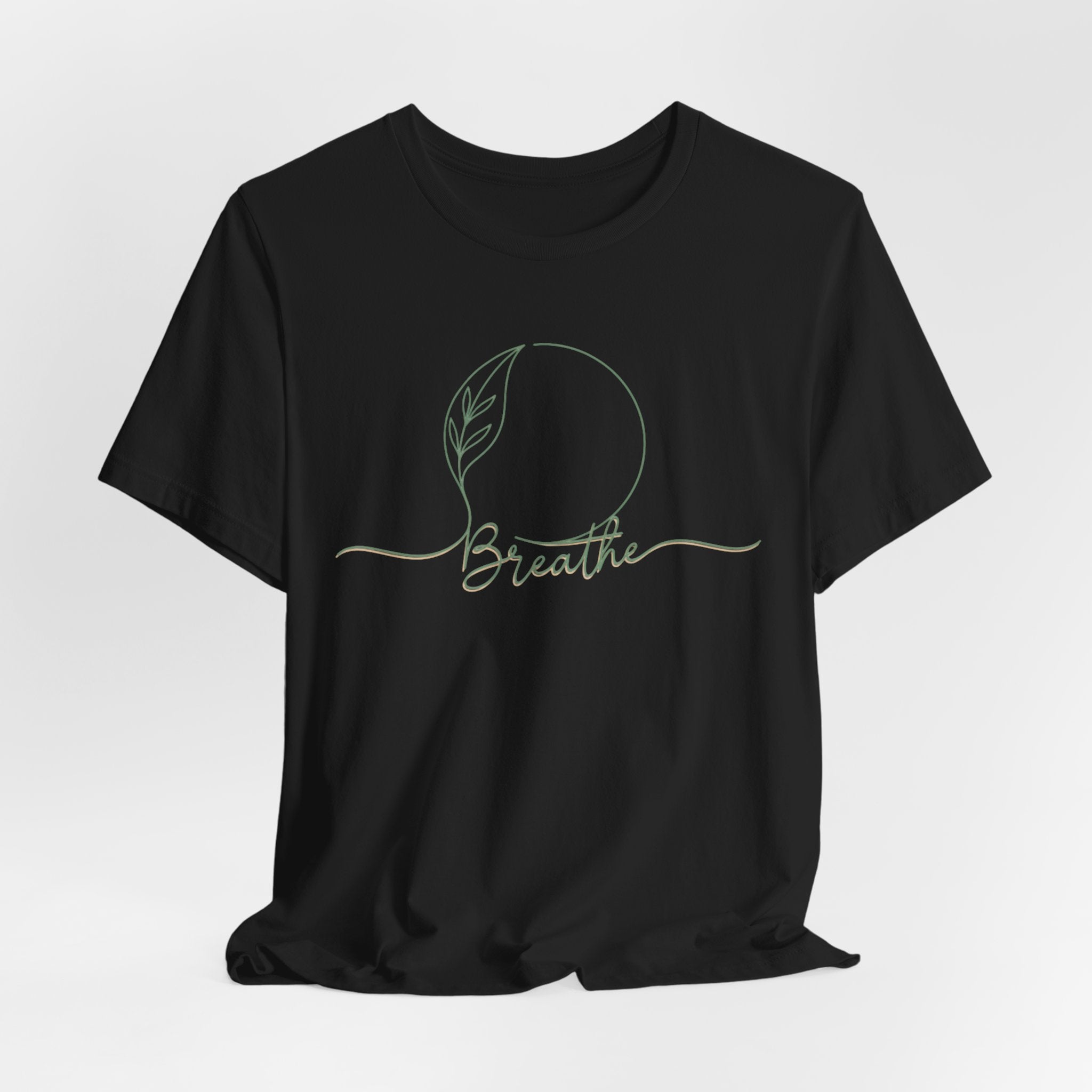ZEMA Minimalist “Breathe” tee | nature symbols, calming mindfulness T-shirt
