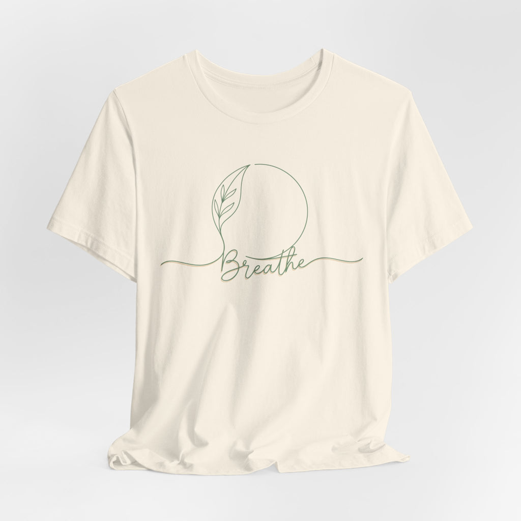 ZEMA Minimalist “Breathe” tee | nature symbols, calming mindfulness T-shirt