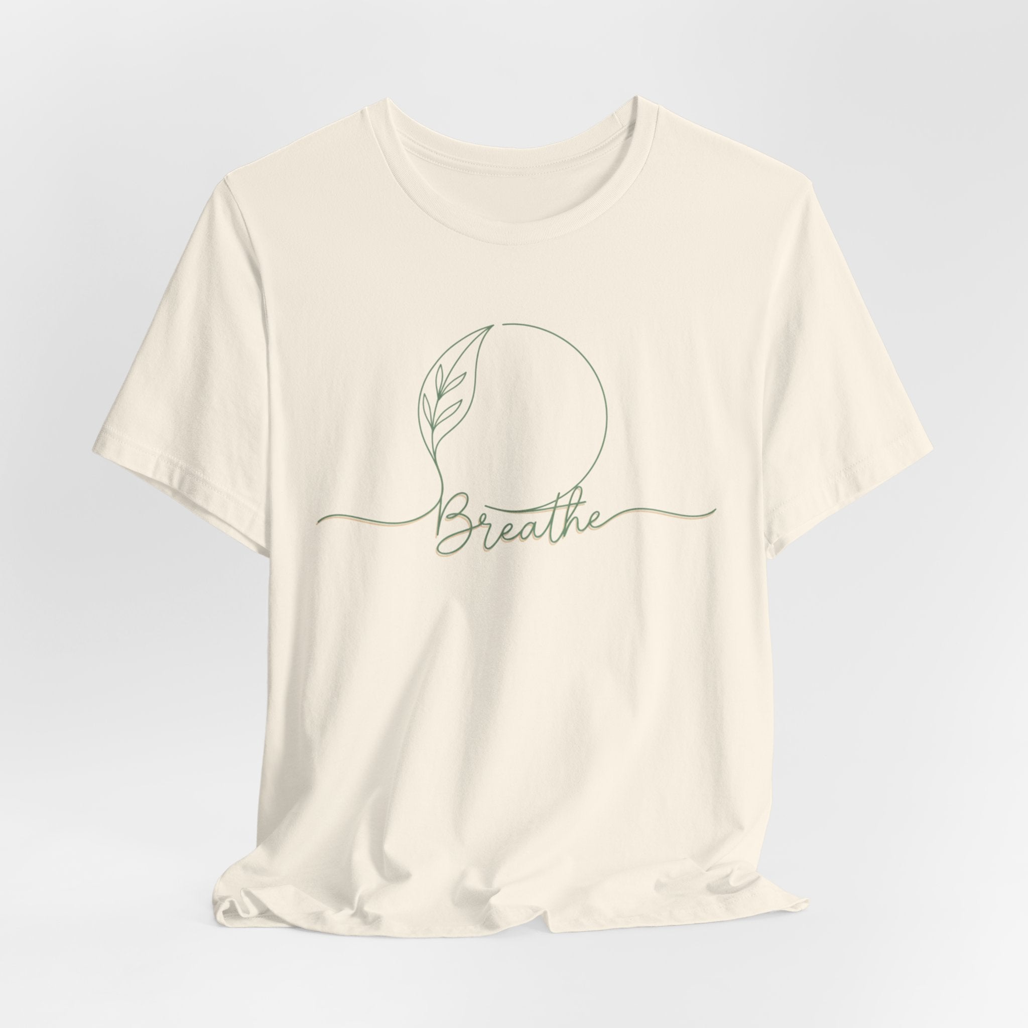 ZEMA Minimalist “Breathe” tee | nature symbols, calming mindfulness T-shirt