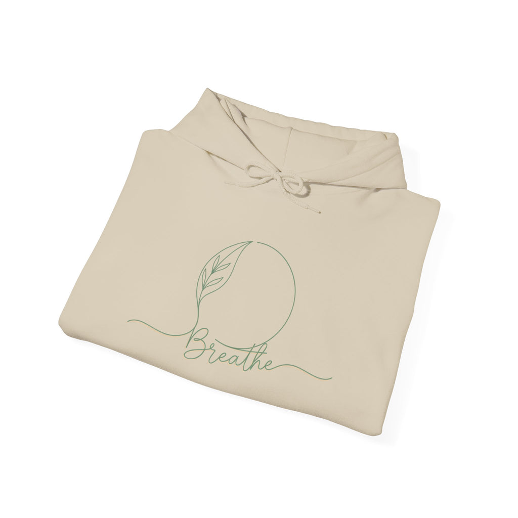 ZEMA Minimalist “Breathe” Hoodie| nature symbols, calming mindfulness Sweatshirt