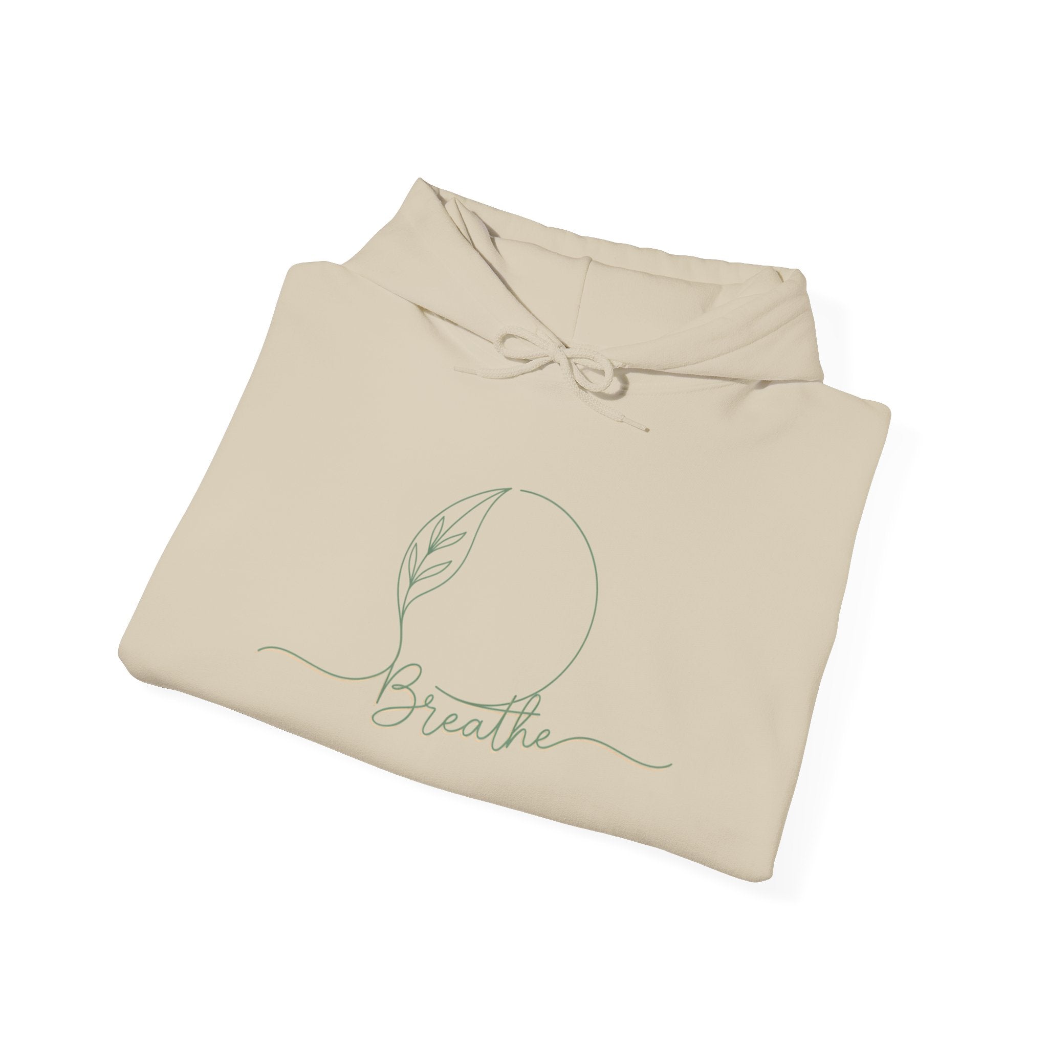ZEMA Minimalist “Breathe” Hoodie| nature symbols, calming mindfulness Sweatshirt