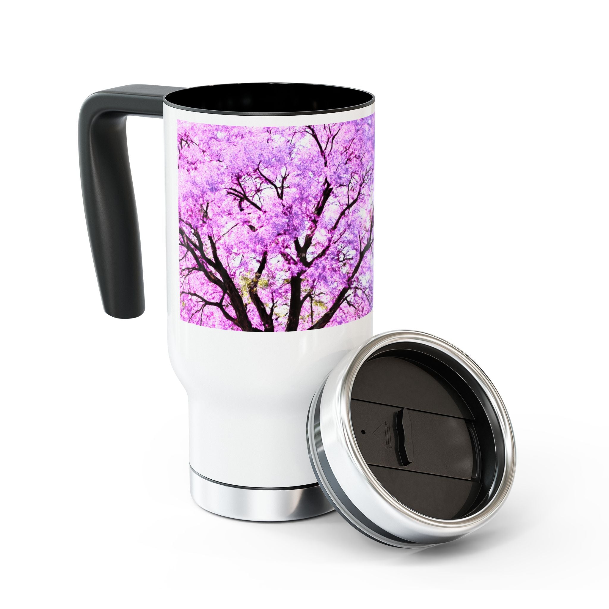 Asmara Jacaranda Stainless Steel Travel Mug — 14oz Handled Travel Cup