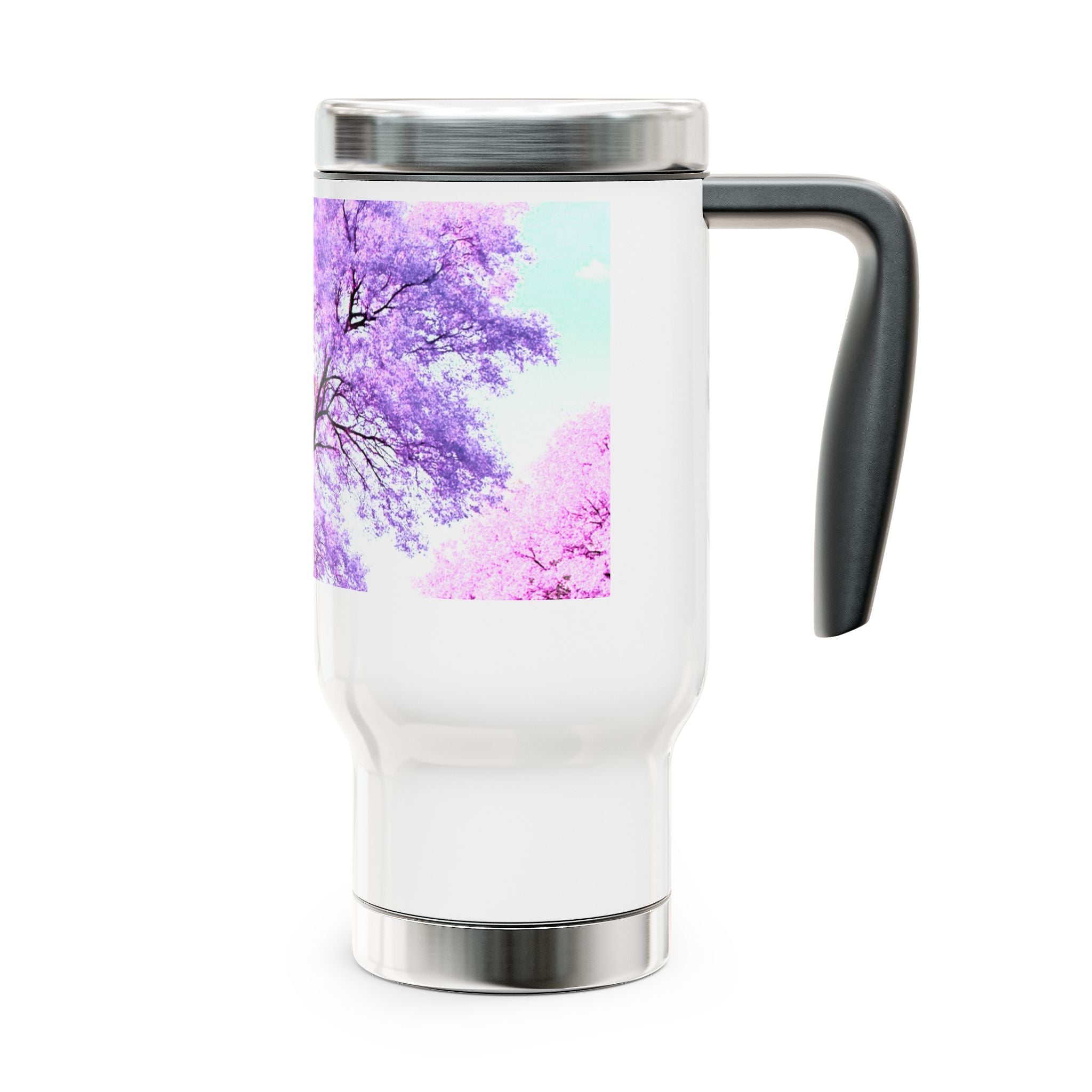 Asmara Jacaranda Stainless Steel Travel Mug — 14oz Handled Travel Cup