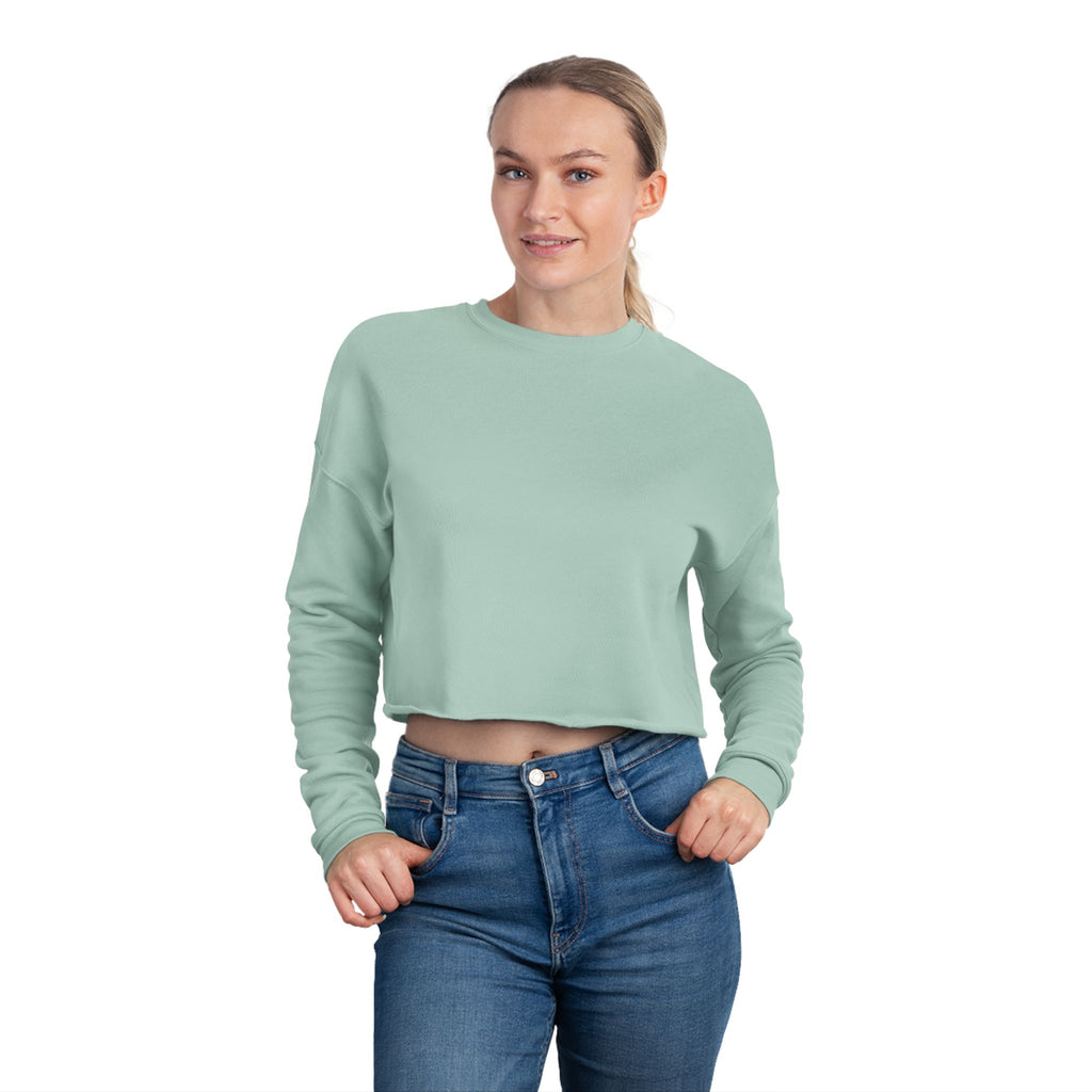 Cropped Sweatshirt — 'Zema' Navy Logo on Mint Green
