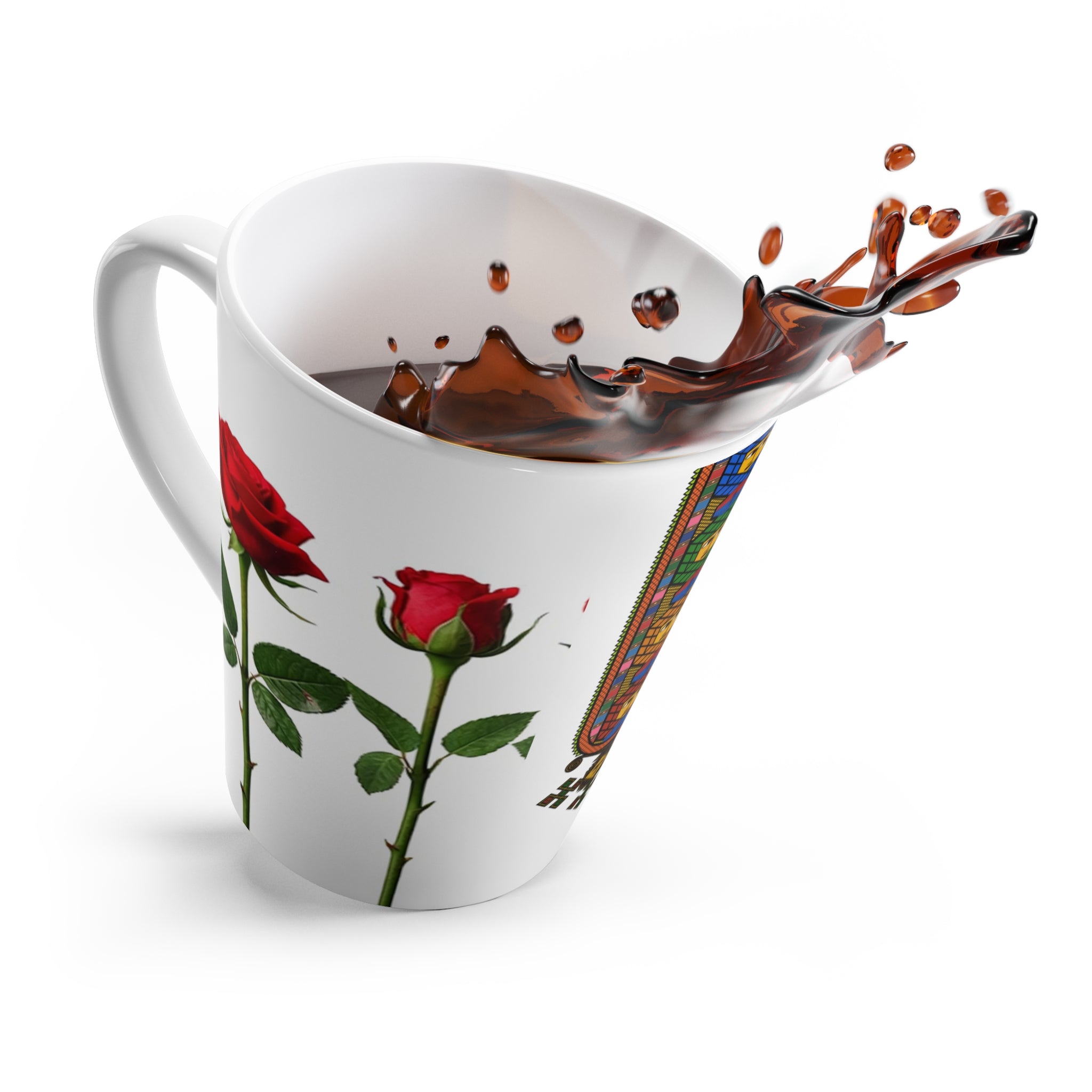 Floral Latte Mug — Wildflower & Rose Botanical Coffee Cup