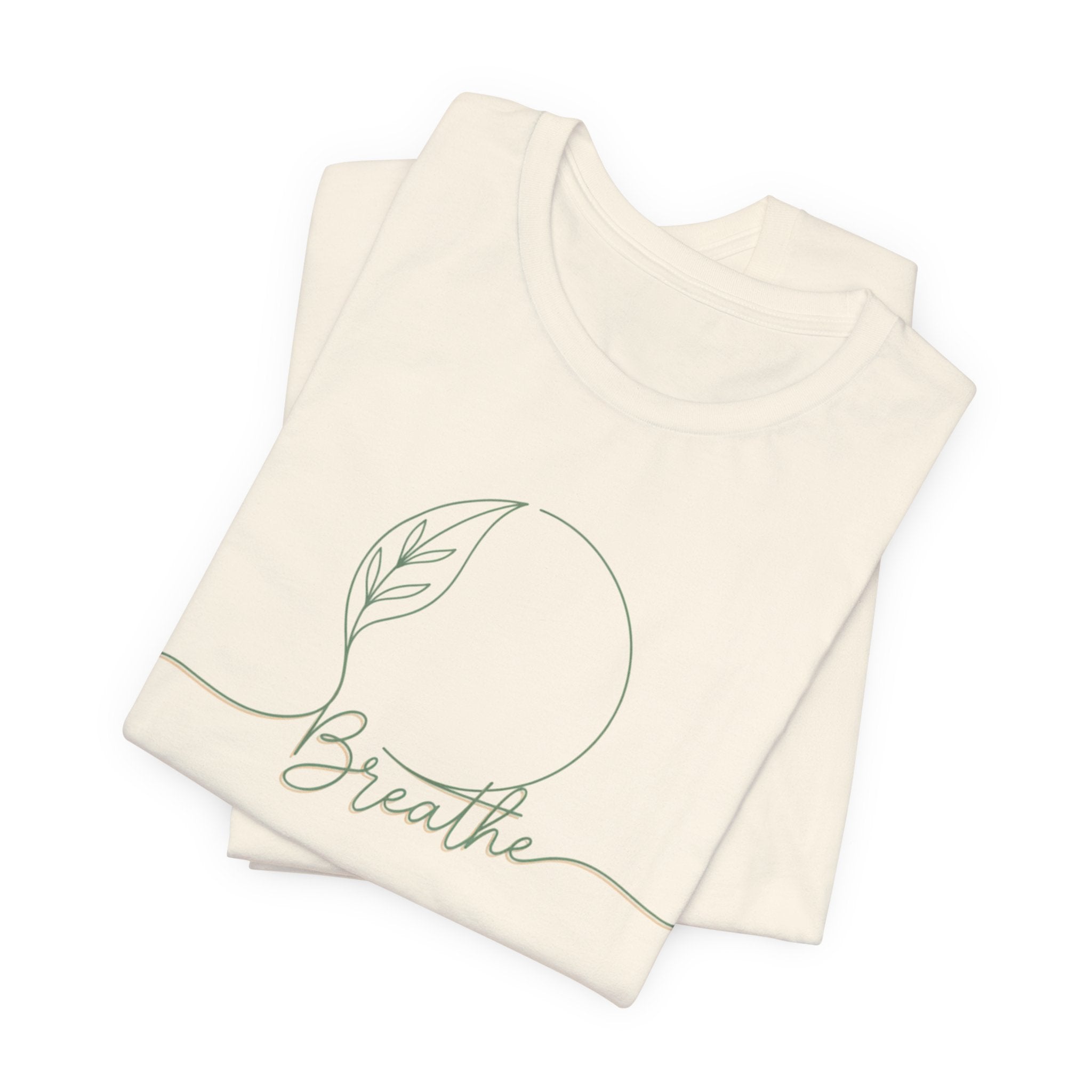 ZEMA Minimalist “Breathe” tee | nature symbols, calming mindfulness T-shirt