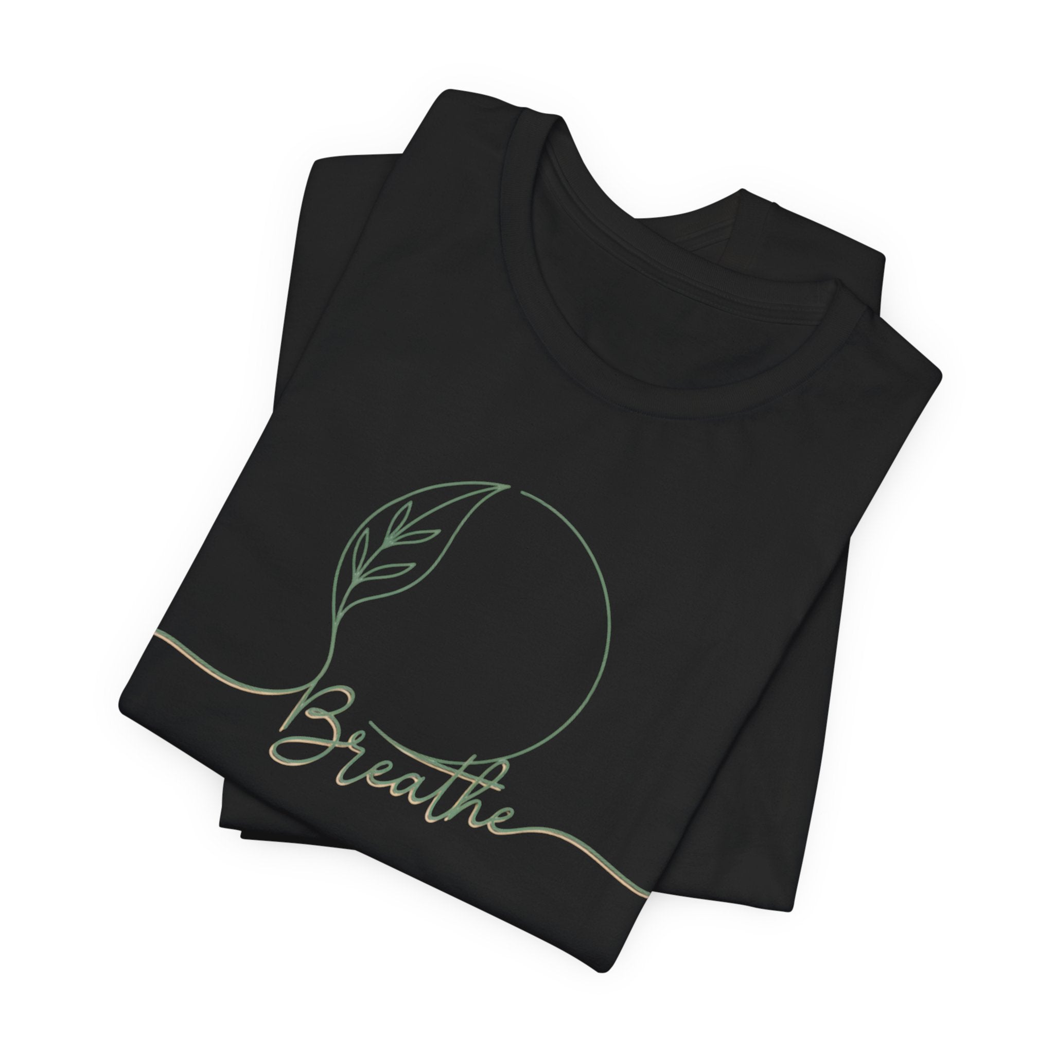 ZEMA Minimalist “Breathe” tee | nature symbols, calming mindfulness T-shirt