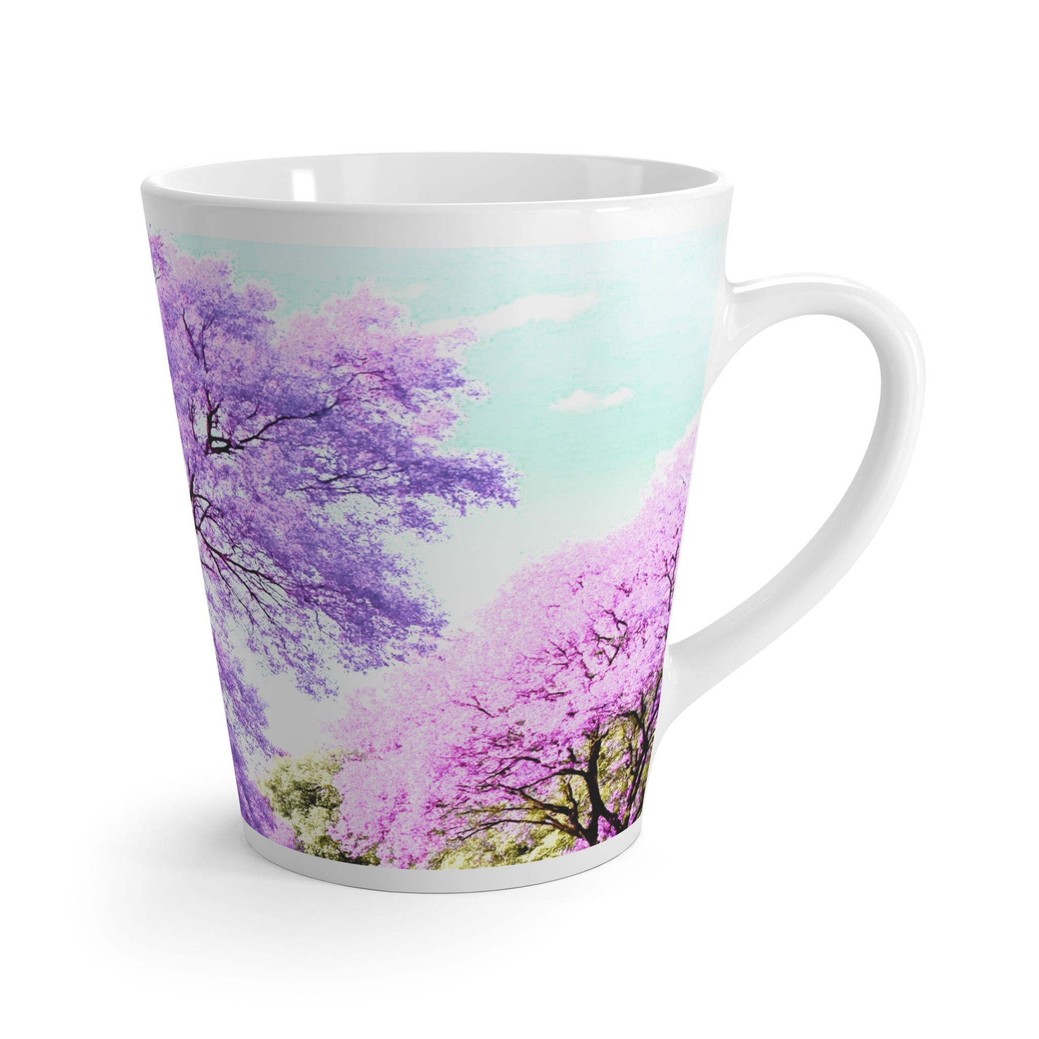 Asmara Jacaranda Latte Mug — Floral Coffee Cup Inspired by Asmara