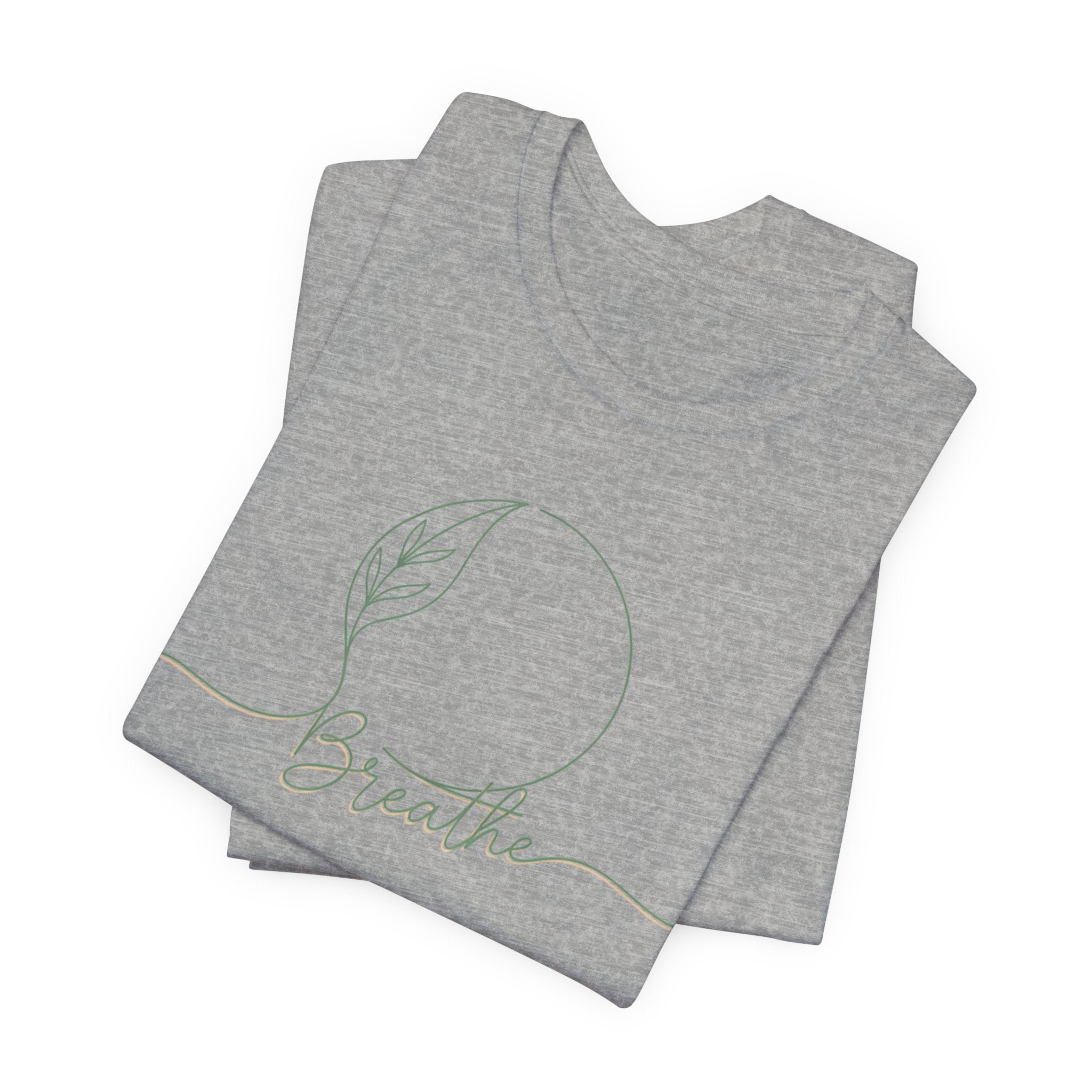 ZEMA Minimalist “Breathe” tee | nature symbols, calming mindfulness T-shirt