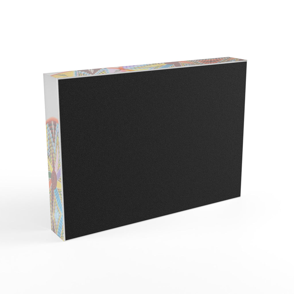 Abstract Starburst Photo Block — Colorful Geometric Desk Décor