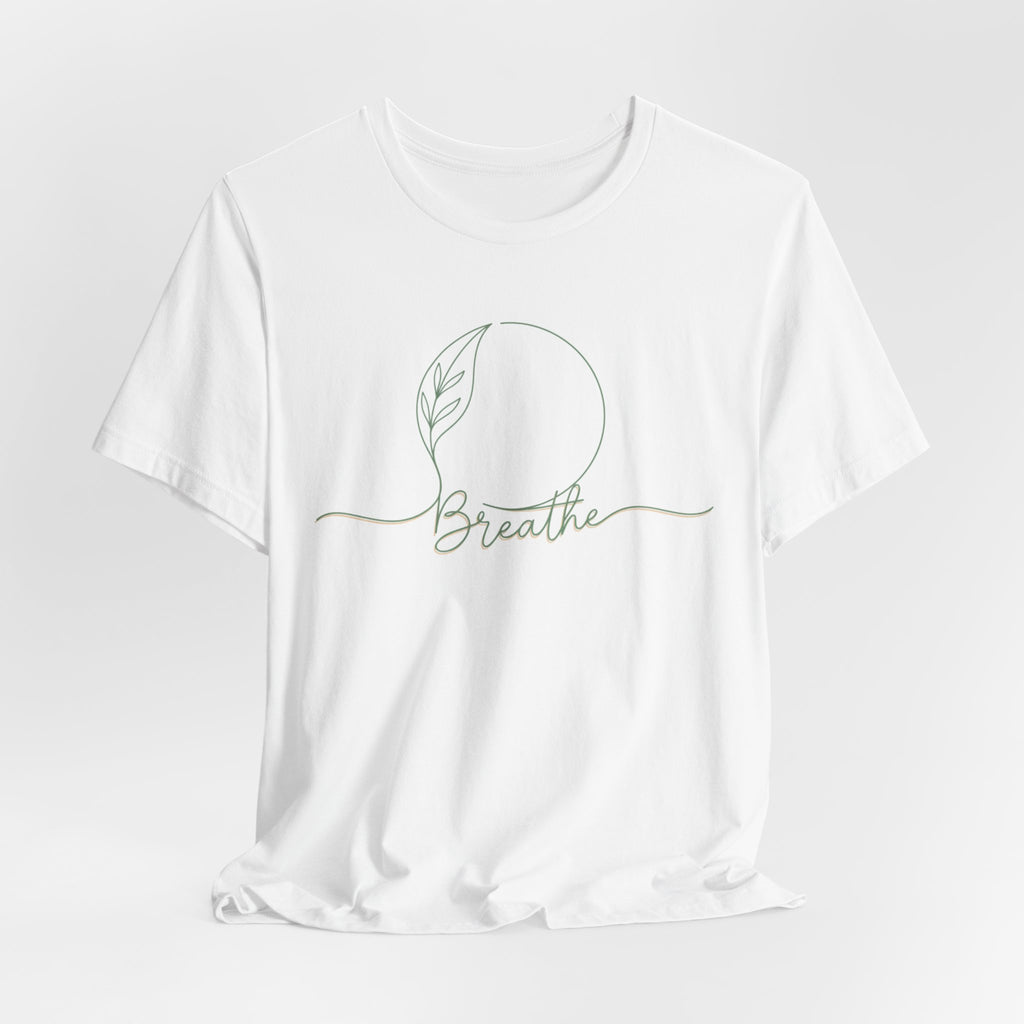 ZEMA Minimalist “Breathe” tee | nature symbols, calming mindfulness T-shirt