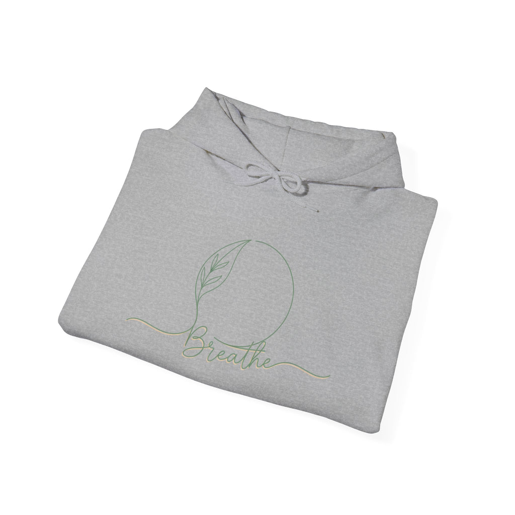 ZEMA Minimalist “Breathe” Hoodie| nature symbols, calming mindfulness Sweatshirt