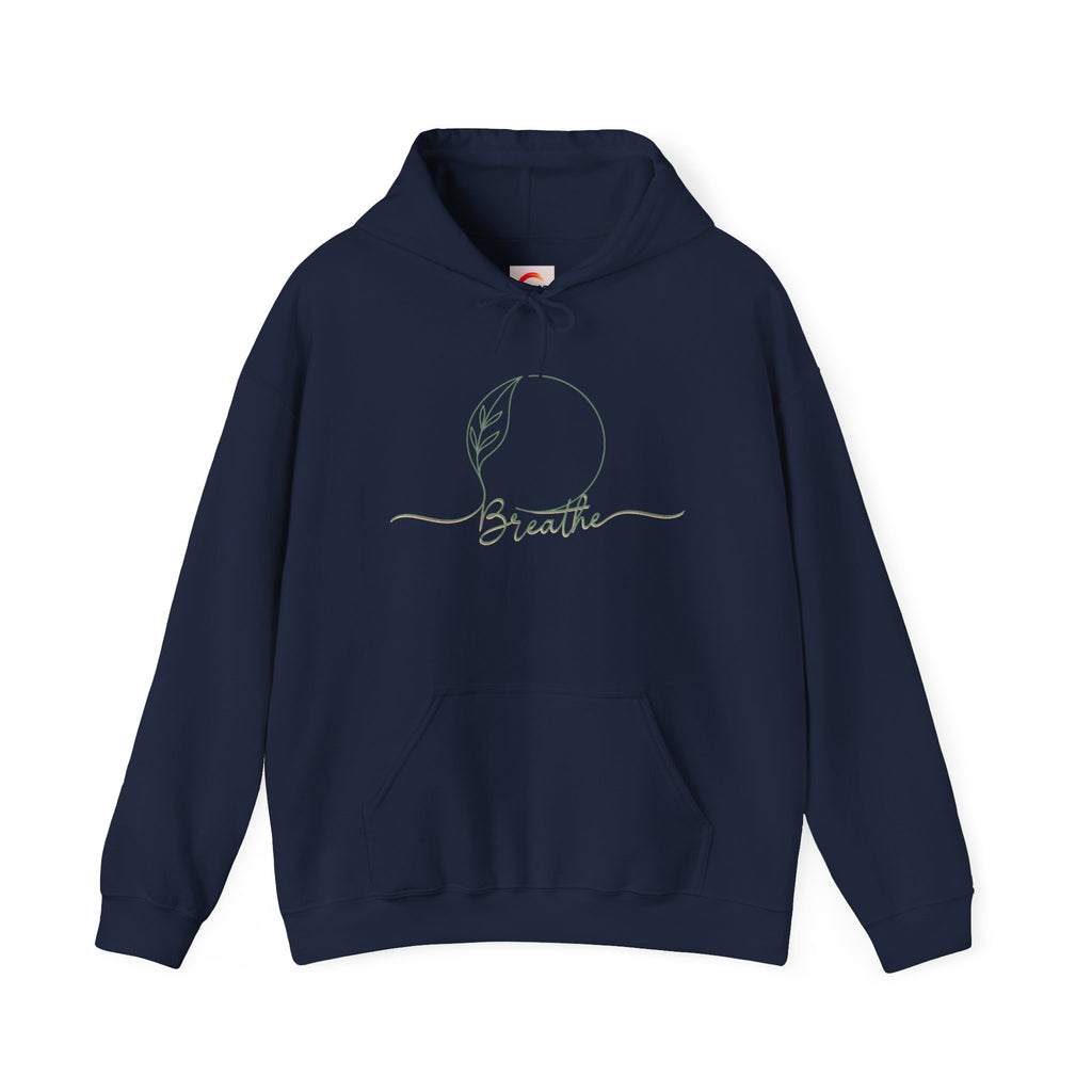 ZEMA Minimalist “Breathe” Hoodie| nature symbols, calming mindfulness Sweatshirt