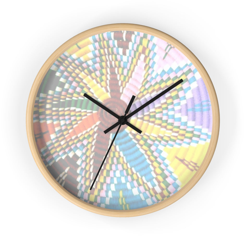 Pastel Kaleidoscope Wall Clock — Retro Geometric Spiral Timepiece