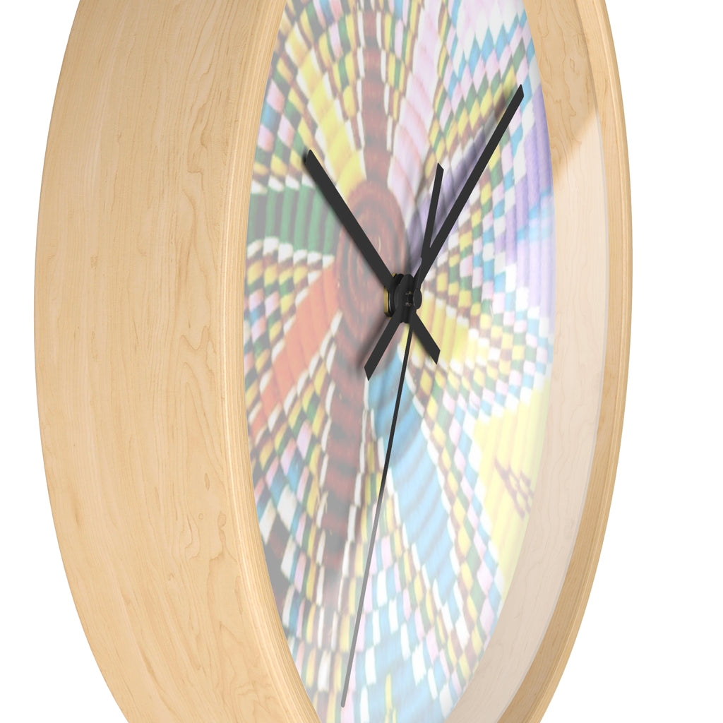 Pastel Kaleidoscope Wall Clock — Retro Geometric Spiral Timepiece