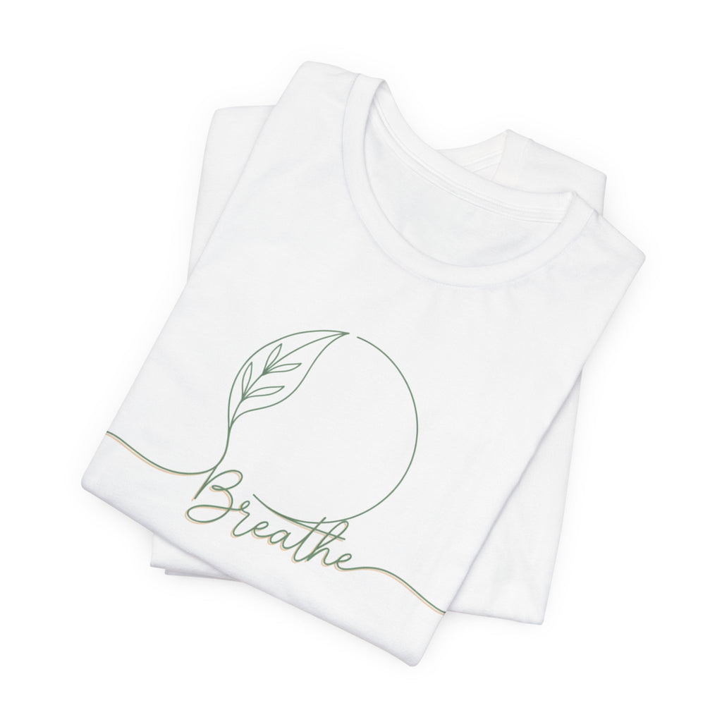 ZEMA Minimalist “Breathe” tee | nature symbols, calming mindfulness T-shirt