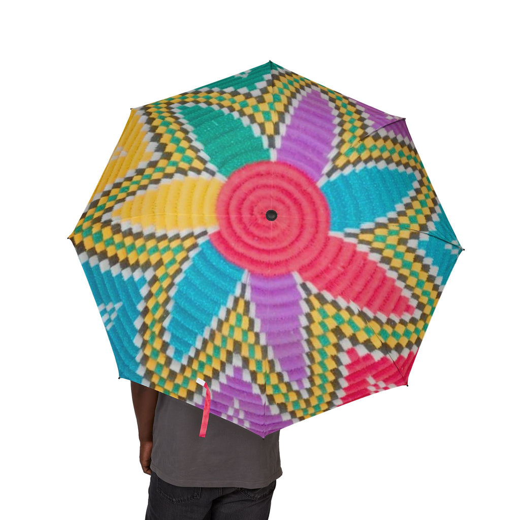 Colorful Geometric Pinwheel Pattern Umbrella