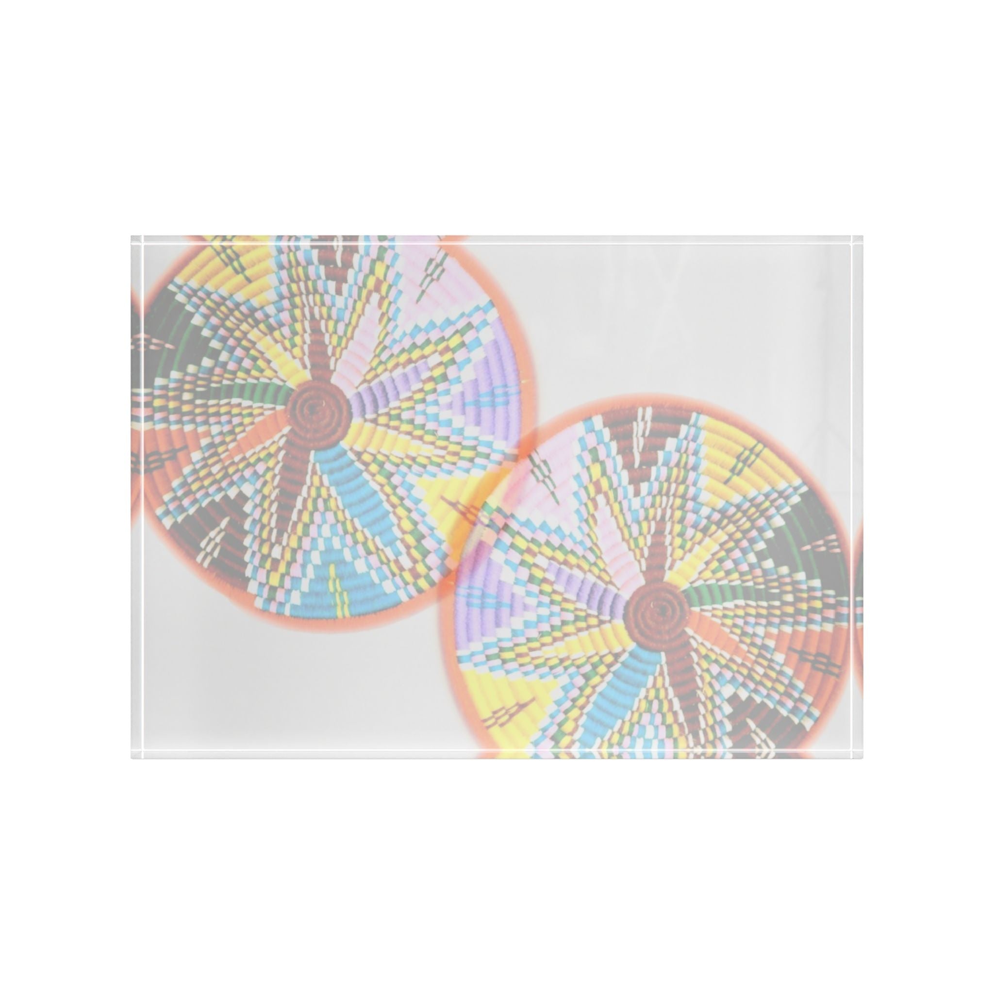 Abstract Starburst Photo Block — Colorful Geometric Desk Décor