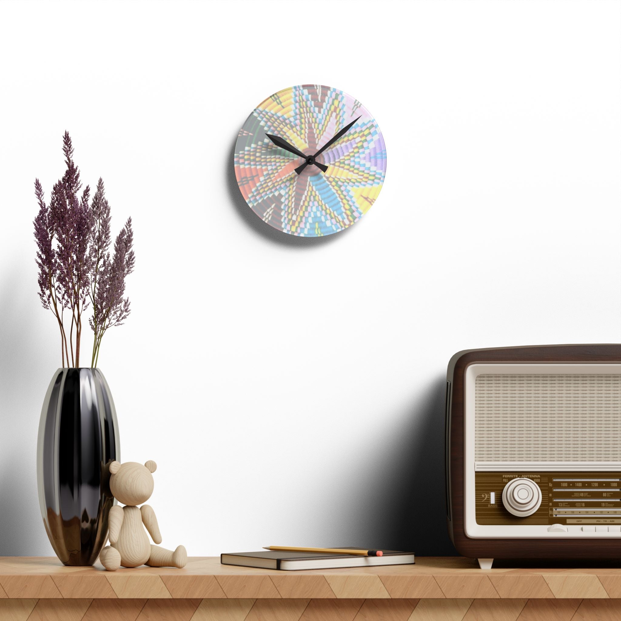 Acrylic Wall Clock — Pastel Geometric Starburst Decorative Clock