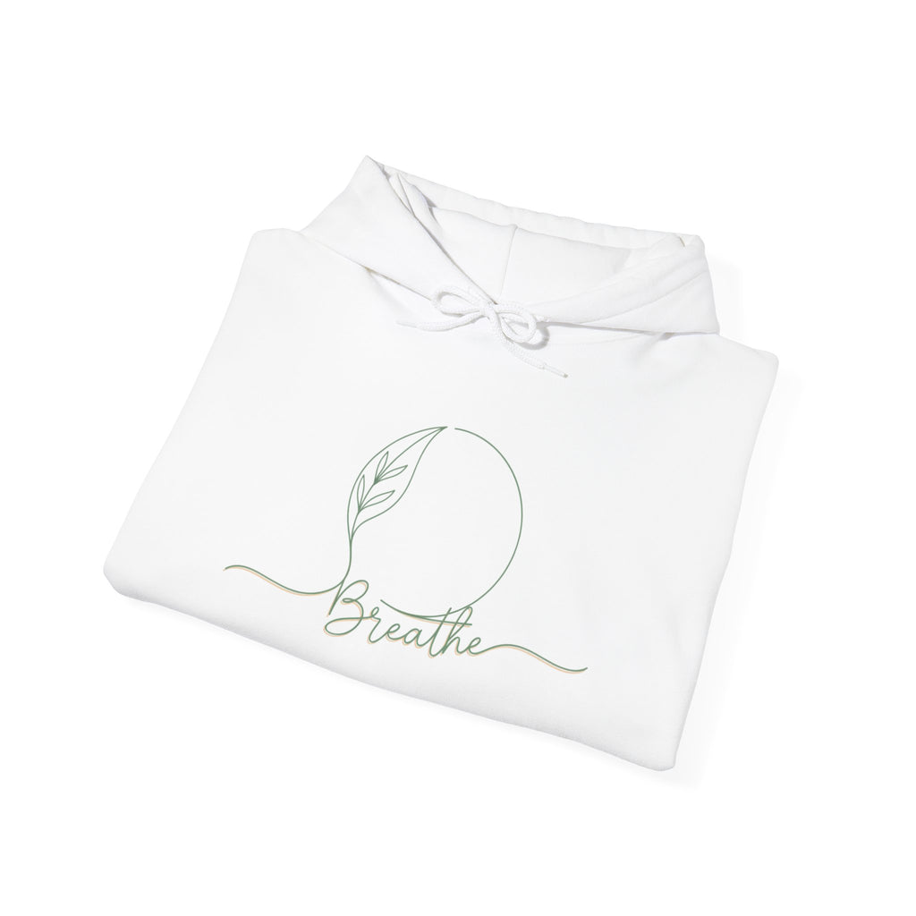 ZEMA Minimalist “Breathe” Hoodie| nature symbols, calming mindfulness Sweatshirt