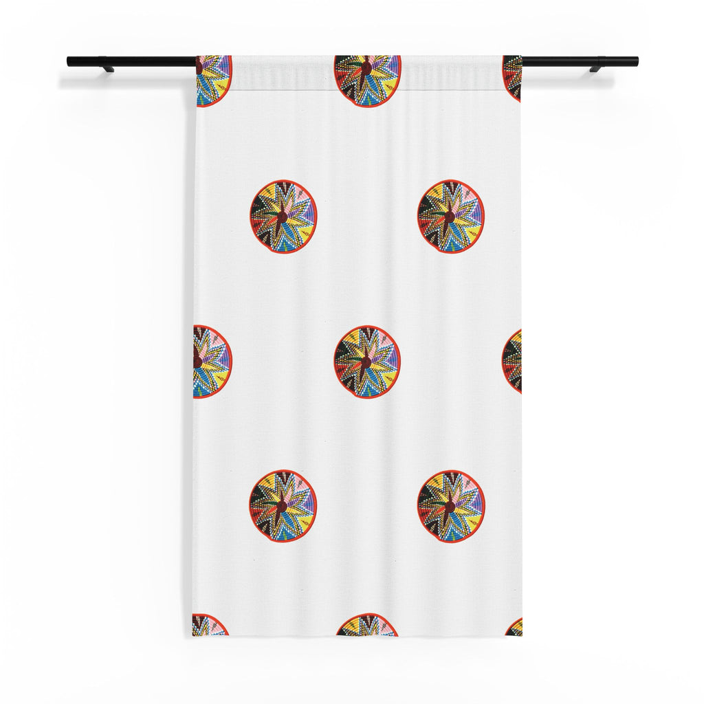 Colorful Sheer Window Curtain — Vibrant Cultural Home Drapery