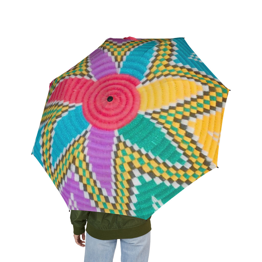 Colorful Geometric Pinwheel Pattern Umbrella