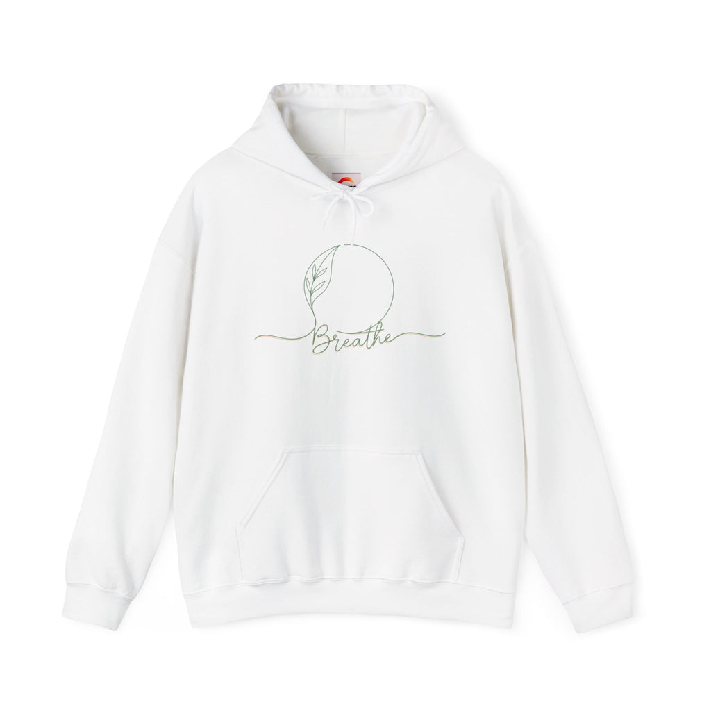 ZEMA Minimalist “Breathe” Hoodie| nature symbols, calming mindfulness Sweatshirt