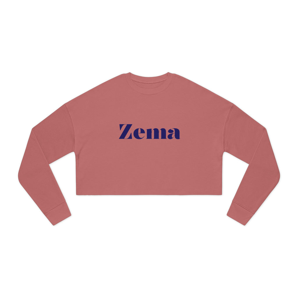 Mauve Cropped Sweatshirt — 'Zema' Navy Logo