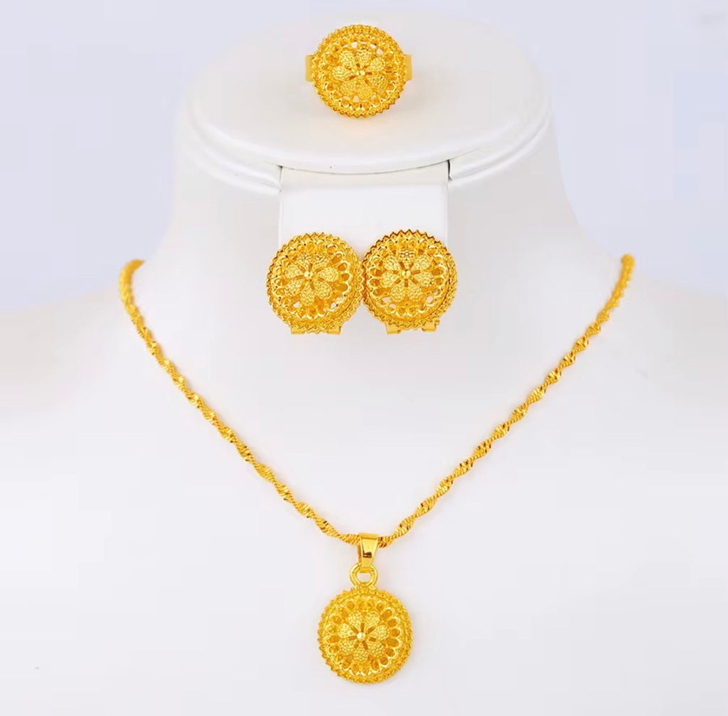 Gold plated jewelry set