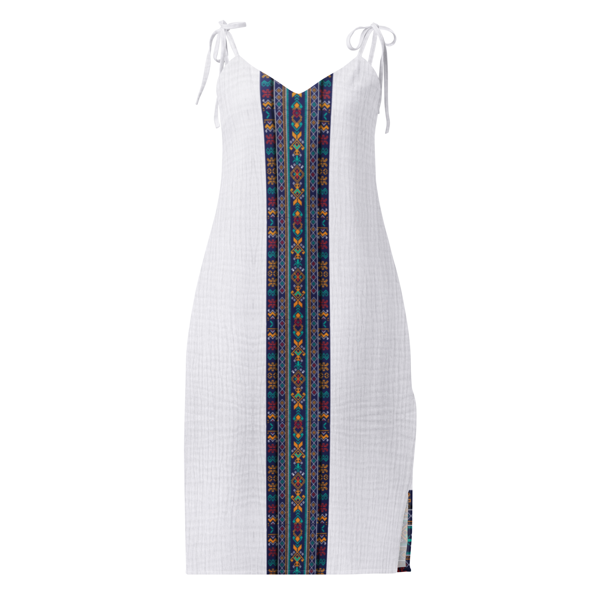 BARI Tie-strap midi dress