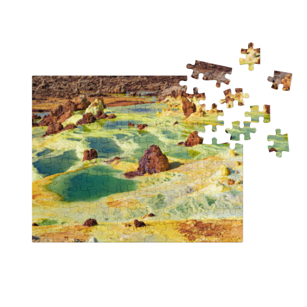 Jigsaw puzzle with tin